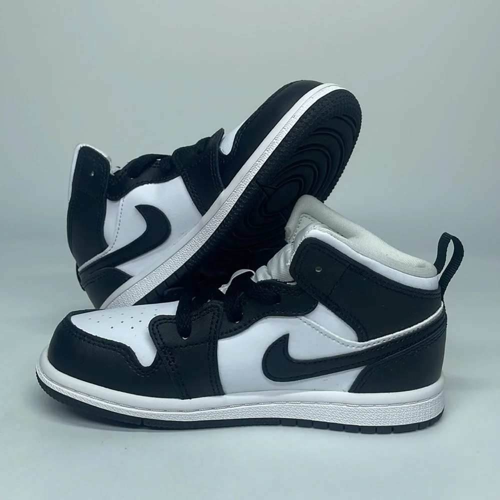 Nike Air Jordan 1 Mid TD “Hologram” Black/White Toddler Shoes DR9494-001 - Picture 5 of 5